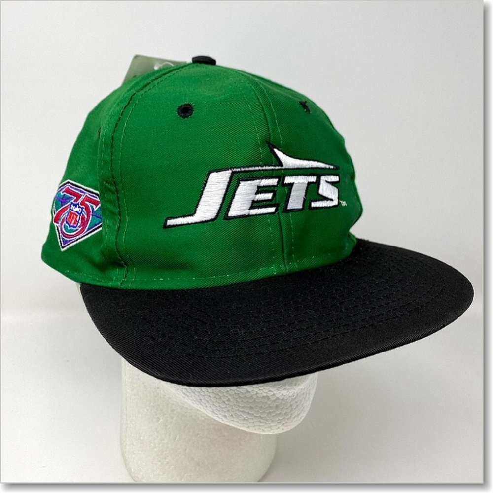 VTG 90s NY Jets Snapback Hat 75th Anniversary NFL Football‎ Logo 7 1994